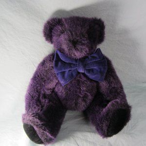 plush amethyst plum vermont teddy bear jointed stuffed animal (w1934)